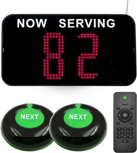 Vista 11 de Now Serving Number System Take a Number System Sistema de llamadas en cola con pantalla de números de 2 dígitos 2 botón siguiente 1 dispensador