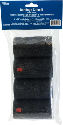 Vista 6 de Syrflex Cohesive Vendaje 4" Negro Paquete de 4