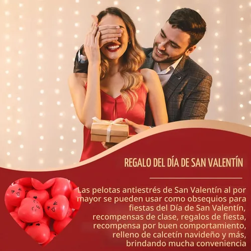 Vista 4 de 30 bolas antiestrés de corazón, mini bolas de cara sonriente de 1.5 pulgadas, juguetes de alivio del estrés en forma de corazón para niños