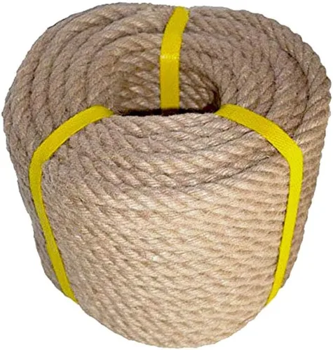Vista 2 de Cuerda de cáñamo 100% natural, cuerda de yute torcida de 100 pies, 1/2 pulgada, 4 capas, cuerda de cáñamo multiusos para manualidades, decoración