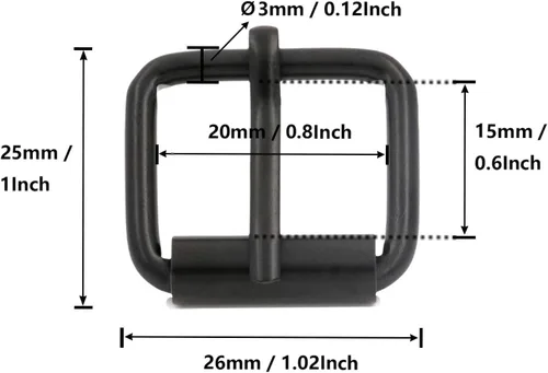 Vista 2 de BIKICOCO Hebilla de rodillo, 3/4 pulgadas de talón Rolling Bar Hebillas para bolsos Correas de correas de cuero