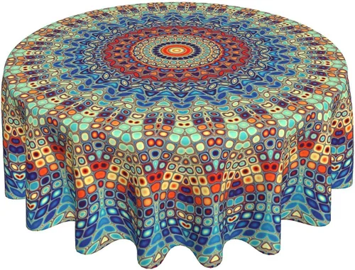 Vista 34 de BETGINY - Mantel cuadrado floral azul de 54 x 54 pulgadas, mantel decorativo de estilo chinoiserie con flores, tela rústica lavable para granja