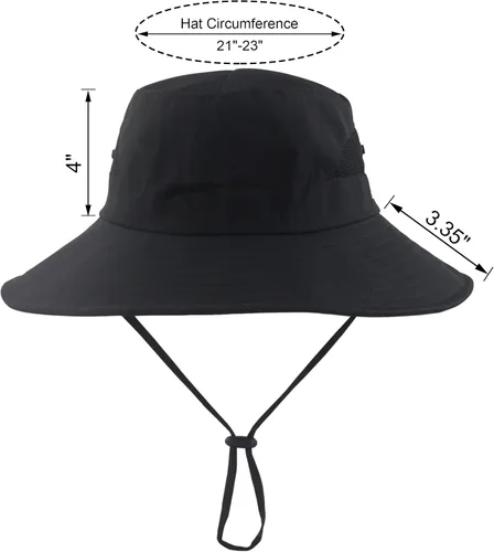 Vista 2 de Sombrero de verano para mujer, ala ancha, protección UV, plegable, para cola de caballo, para playa, pesca, senderismo