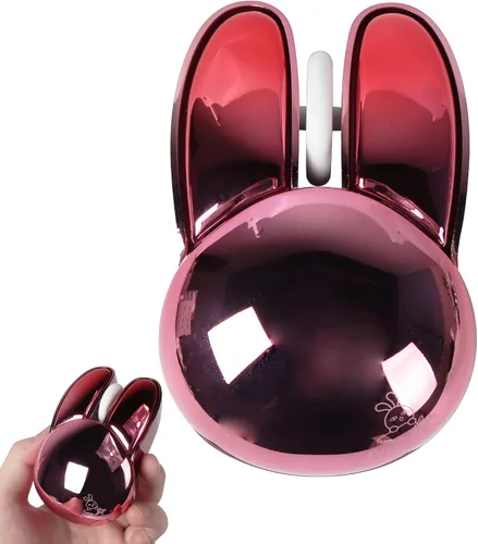 Vista 12 de Ratón inalámbrico Bluetooth lindo conejito de doble modo ratón portátil pequeño 2.4G ratón óptico con receptor USB silencioso azul Kawaii conejo
