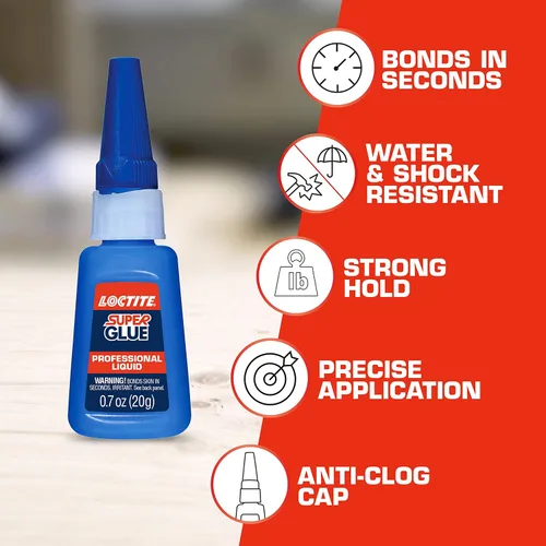 Vista 6 de Loctite Super Glue Gel Control - Superpegamento transparente para plástico, madera, metal, con Super Glue líquido profesional, transparente