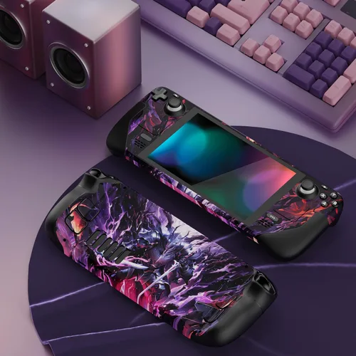Vista 3 de PlayVital Juego completo de calcomanías protectoras para Steam Deck LCD, pegatinas personalizadas Cubierta de vinilo para Steam Deck OLED - Evil