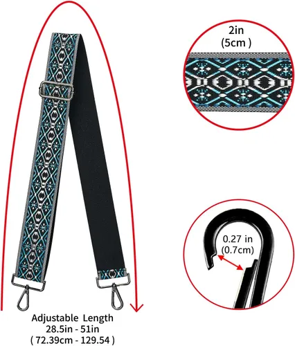 Vista 146 de ZOOEASS Hebillas de níquel Correa ancha para el hombro ajustable de repuesto para cinturón de pistola, hebilla de guitarra estilo bandolera
