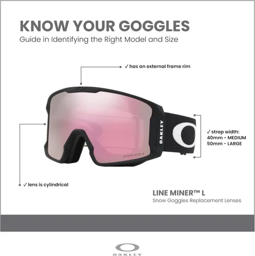 Vista 4 de Oakley Line Miner Large Ski Goggles REPLACEMENT LENSES OO7070 For Men For Women+ Bundle Microfiber Pouch