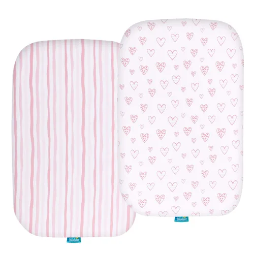Vista 12 de Sábanas ajustadas de cuna, compatibles con Munchkin Brica Fold N' Go, 2 unidades, 100% algodón de punto jersey, transpirables y súper suaves, Gris