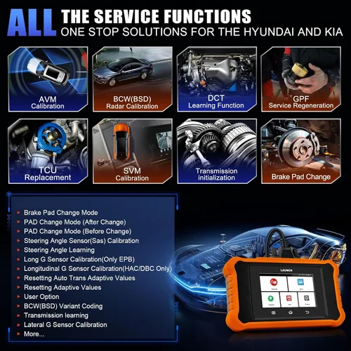 Vista 5 de LAUNCH Creader Elite V2.0 2026 apto para la herramienta de escaneo bidireccional Kia y Hyundai, todas las funciones de restablecimiento, escáner