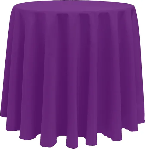 Vista 7 de Ultimate Textile Mantel redondo de lino de poliéster de 132 pulgadas, color rojo festivo