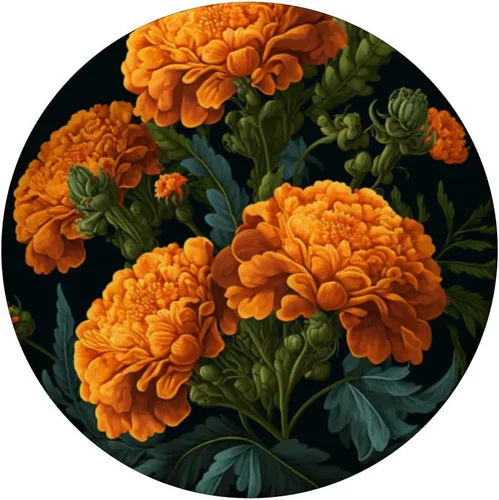 Vista 3 de PopSockets de jardinería con diseño de caléndula vintage inspirado en las plantas