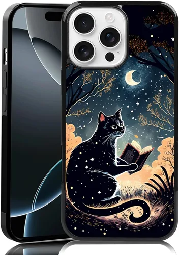 Vista 100 de Elegante funda de teléfono con diseño de gato Marie compatible con iPhone 11, funda de encaje dorado para iPhone, a prueba de golpes, rosa fucsia