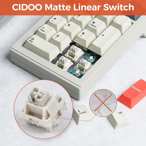 Vista 4 de EPOMAKER CIDOO V21 - Almohadilla numérica programable a través de juntas, bloc numpad de aluminio, Bluetooth 5.02.4ghzteclado numérico