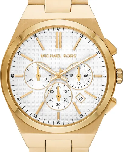 Vista 4 de Michael Kors Lennox - Reloj cronógrafo de acero inoxidable para hombre con correa de acero o silicona