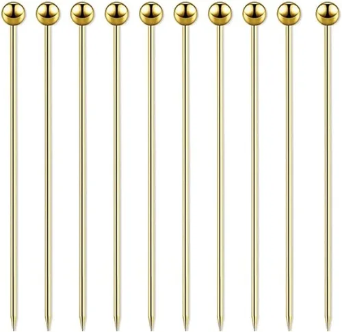 Vista 5 de Paquete de 45 palillos de cóctel de acero inoxidable para martini