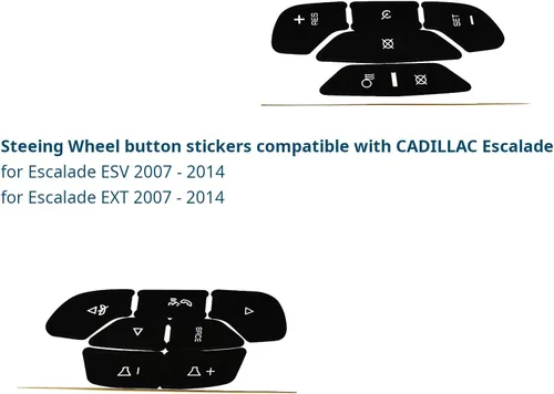 Vista 2 de AtticZone Steeing Wheel - Kit de reparación de botón de salpicadero, calcomanías compatibles con Cadillac Escalade ESV EXT 2007 2008-2014