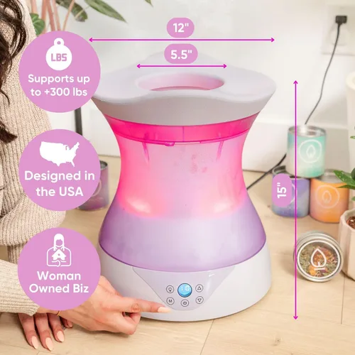 Vista 8 de Yoni - Juego de asiento de vapor para bienestar femenino y cuidado personal, vaporizador vaginal con control de temperatura SteamSafe y terapia