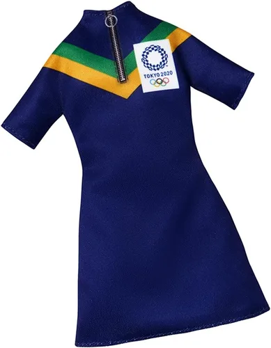 Vista 3 de Barbie Ropa: Traje inspirado en los Juegos Olímpicos Tokio 2020 muñeca, vestido con visera y zapatillas de deporte, regalo para niños de 3 a 8 años