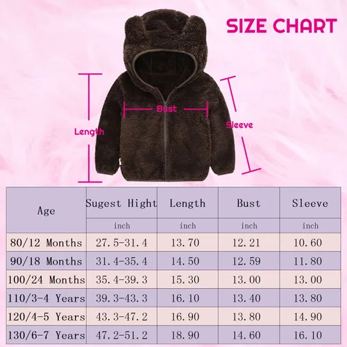 Vista 7 de Chaqueta con capucha de forro polar con cremallera para niños y niñas