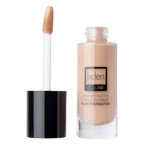 Vista 10 de aden Maquillaje de base fluida con tecnología nano, 0.7 fl oz, adaptación de color, impermeable, cobertura completa, alta definición, larga
