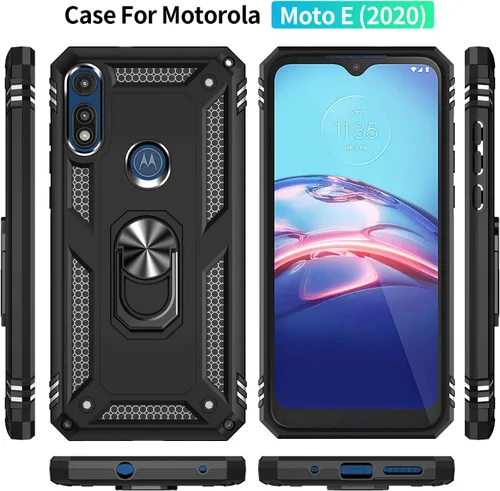 Vista 2 de Funda para Motorola Moto E 2020 con [2 unidades] Protector de pantalla de cristal, para Moto E 2020, funda resistente a prueba de golpes