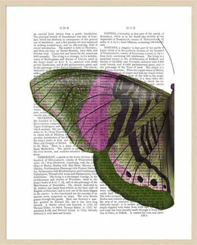 Vista 6 de Amanti Art Fab Funky - Lienzo decorativo para pared, diseño de mariposa en verde y rosa de 24 x 20 pulgadas, arte de pared de animales, decoración