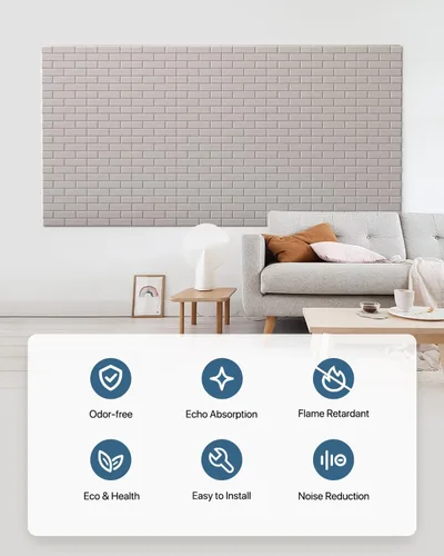 Vista 4 de Kuchoow Paneles de pared insonorizados, paneles a prueba de sonido para pared, paquete de 12 paneles acústicos autoadhesivos que absorben el sonido