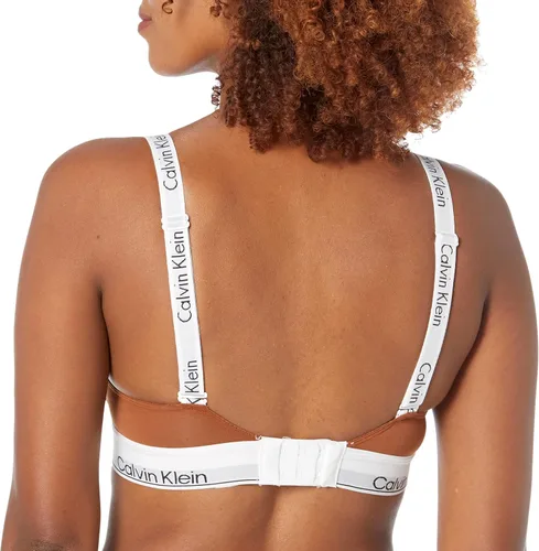 Vista 2 de Calvin Klein Bralette moderno de algodón Naturals con forro ligero para mujer