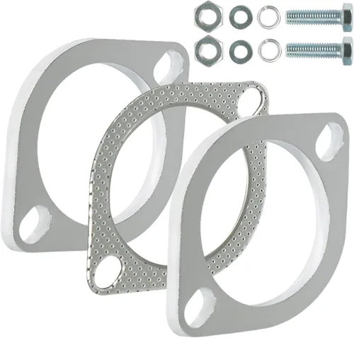 Vista 9 de Kit de Conexión de Brida de Escape de 2 Pernos de 2.25 Pulgadas/60mm, Anticorrosión, Incluye Brida de Escape y Junta de Escape con Tornillos