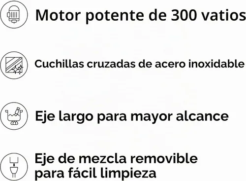 Vista 5 de Chefman Batidora de mano con varillas de inmersión con cuchillas de acero inoxidable, potente batidora eléctrica de hielo con control de 2 Gris