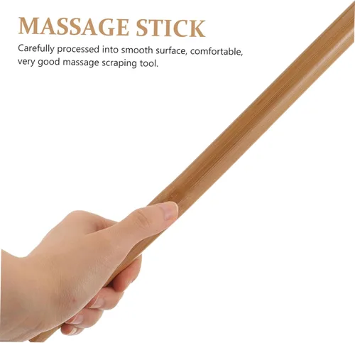 Vista 6 de Barra de masaje: Varilla de rodillo de masaje de bambú - Herramienta de masajeador de cuerpo completo para relajar los músculos