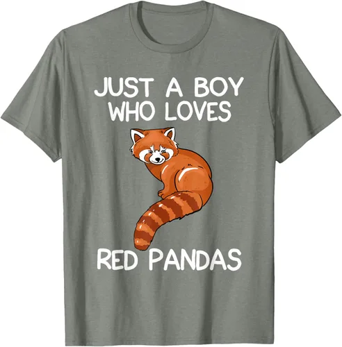 Vista 66 de Just A Boy Who Loves Red Pandas Gift - Camiseta con diseño de panda roja, Negro, S