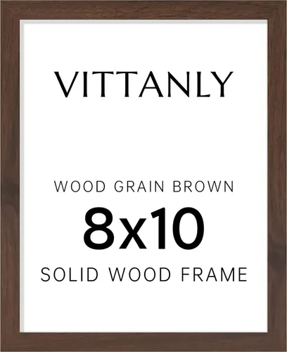 Vista 132 de Vittanly - Marco de fotos de 4 x 6 pulgadas de madera maciza con plexiglás, incluye paspartú de 3,5 x 5, para colgar en la pared o poner sobre una