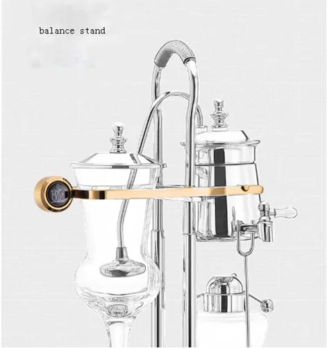 Vista 7 de JITEM Cafetera Belgium - Cafetera de lujo con sifón de equilibrio familiar real, diseño elegante, estilo retro con mango en U, olla de sifón