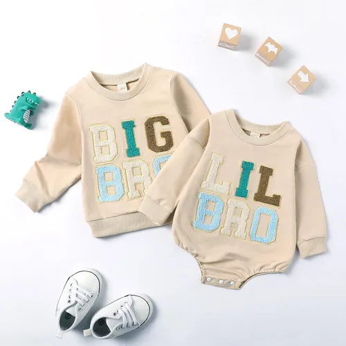 Vista 7 de Ropa a juego para bebé niño y niña, sudadera con cuello redondo y sudadera de gran