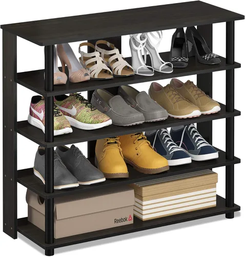 Vista 16 de Furinno Zapatero vertical compacto, organizador de zapatos estrecho de 8 niveles, almacenamiento de zapatos independiente, estante de zapatos