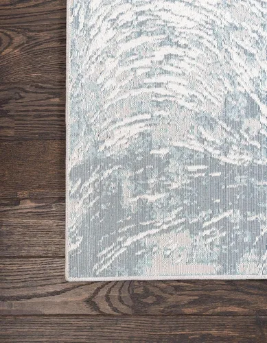 Vista 10 de Unique Loom Oasis Collection - Alfombra de área moderna, de pelo alto y bajo, envejecida, vintage, abstracta (2' 0 x 3' 0, rectangular, azul/gris)
