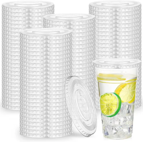 Vista 9 de Hortsun - 500 tapas planas de PET de 3.858 in con ranura para popote para tazas de 12 a 24 onzas Fits Compatible 12, 16, 20 and 24 oz PET Cups