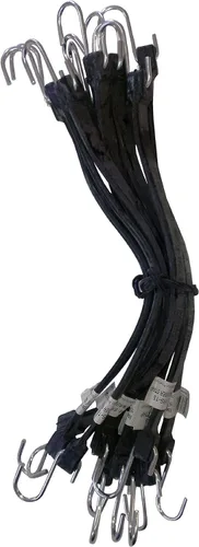 Vista 8 de Kotap MABC-18 Cuerdas elásticas ajustables multiusos con ganchos, 18 pulgadas, naranja/negro, 10
