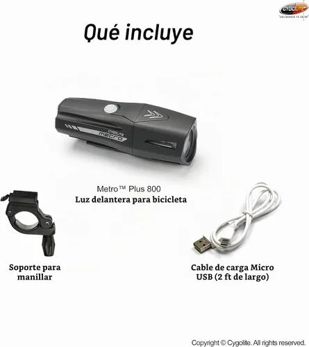 Vista 8 de Cygolite Metro Series Bike Lights, USB Rechargeable, Secure Hard Mount, Night & Daytime Modes, Compact, Durable, IP67 Waterproof; Road, Mountain