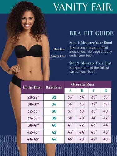 Vista 8 de Vanity Fair Gel Touch - Brasier sin tirantes acolchado para mujer (32A - 38D)