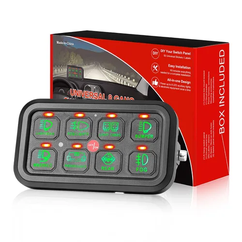 Vista 10 de Panel de interruptor de 6 bandas, Niking Auto Caja universal de control de circuito sistema de relé de interruptor de botón de encendido y apagado