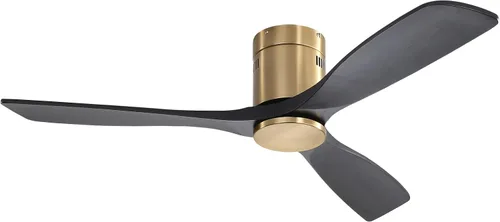 Vista 18 de CACI Mall Ventiladores de techo inteligentes de madera de 52 pulgadas con luces y control remoto, 3 cuchillas, perfil bajo, moderno, compatible
