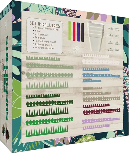 Vista 2 de Hapinest Kit de manualidades de suculentas de fieltro en maceta para adultos, mujeres, adolescentes y personas mayores, artes y manualidades