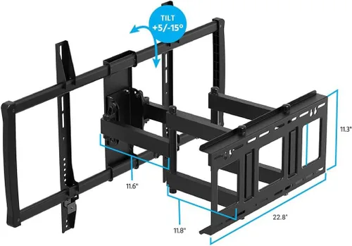Vista 5 de Monoprice grampa de fijación para colgar en pared Movimiento completo Negro