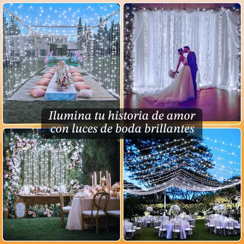 Vista 9 de Luces de Árbol de Navidad LED de 66 pies con 200 LED, Luces Navideñas Exteriores Blanco Frío Brillante para Casa, Luces de Hadas con 8 Modos