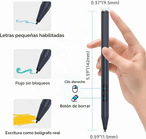 Vista 4 de Lápiz óptico para ASUS pantalla táctil 300Day Battery 1024 Pressure Palm Rejection Active Digital Pen for ASUS negro oscuro