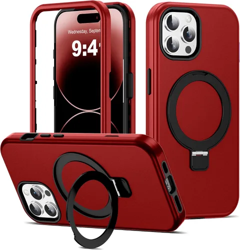 Vista 33 de Funda compatible con iPhone 13 y 14 de 6.1 pulgadas con soporte de anillo magnético [protección militar contra caídas] [compatible con Mag-Safe]