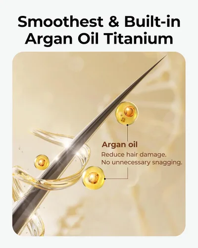 Vista 6 de Plancha de titanio para cabello natural, plancha de pelo de 2 pulgadas para cabellos gruesos, plancha plana de seda con placa ancha